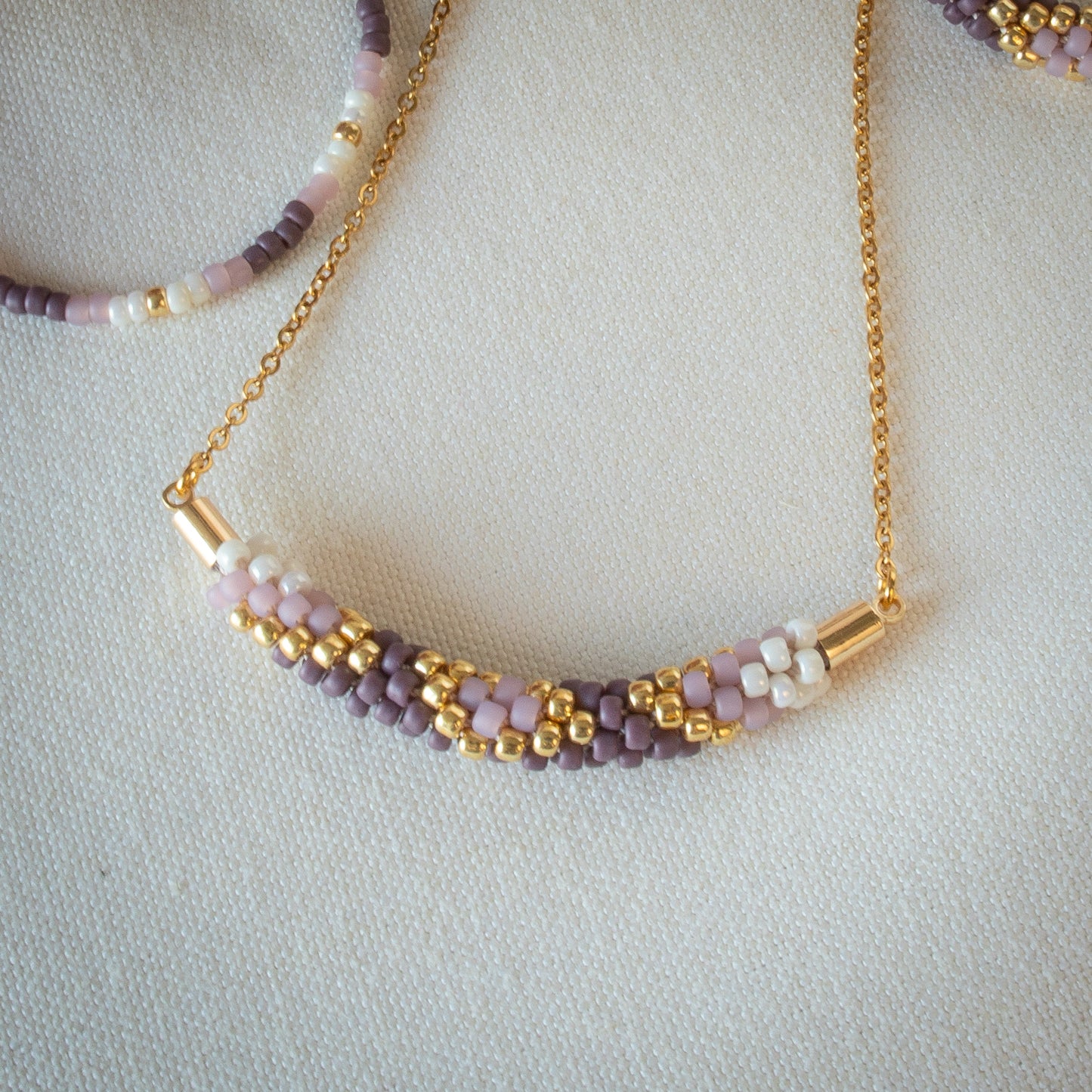 Lila Dark Purple Necklace and Bracelet Set