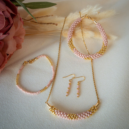 Blush Geo Braided Necklace