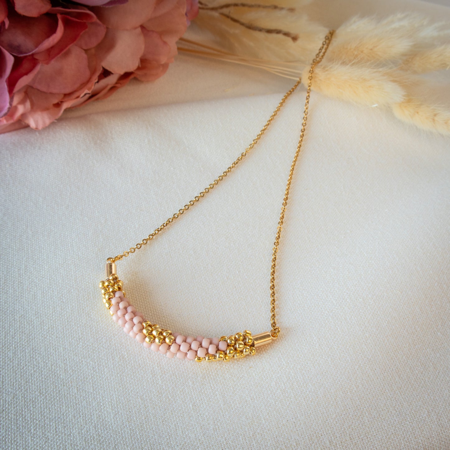 Blush Geo Braided Necklace