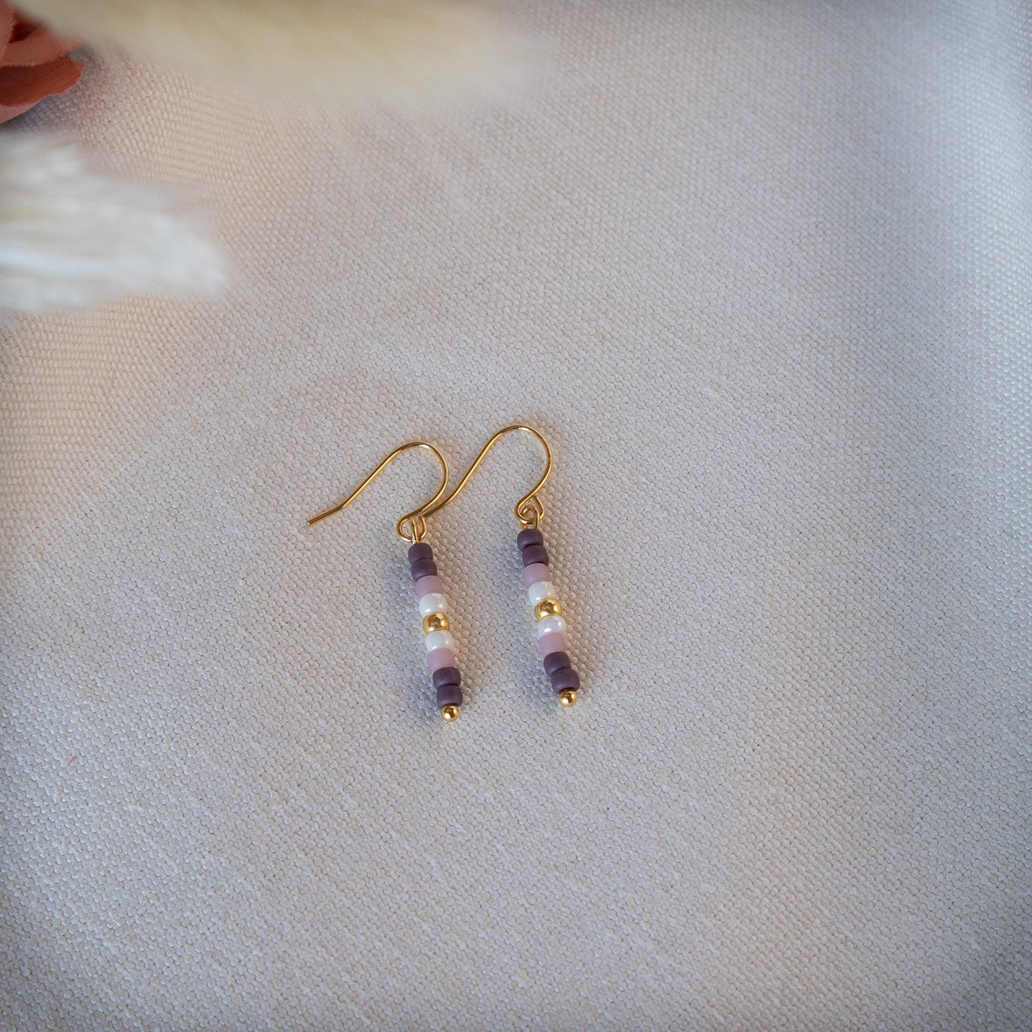 Lila Dark Purple Stick Earrings
