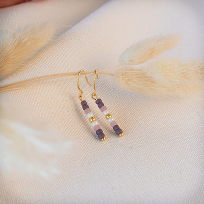 Lila Dark Purple Stick Earrings