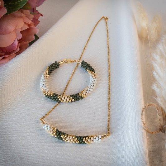 Lila Forest Necklace and Bracelet Set