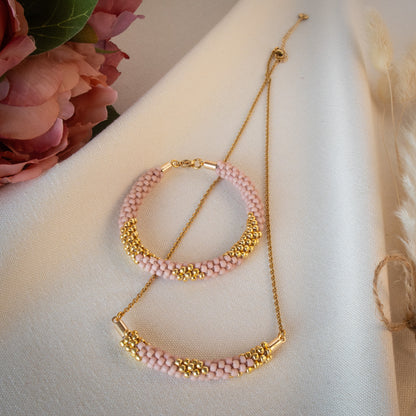 Blush Geo Braided Necklace