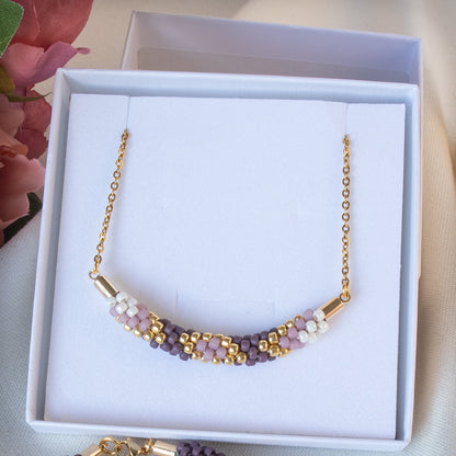 Lila Dark Purple Braided Necklace